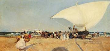 150の主題の芸術作品 Painting - ボートの到着 ホアキン・ソローリャ